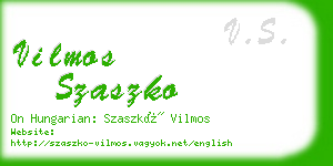 vilmos szaszko business card